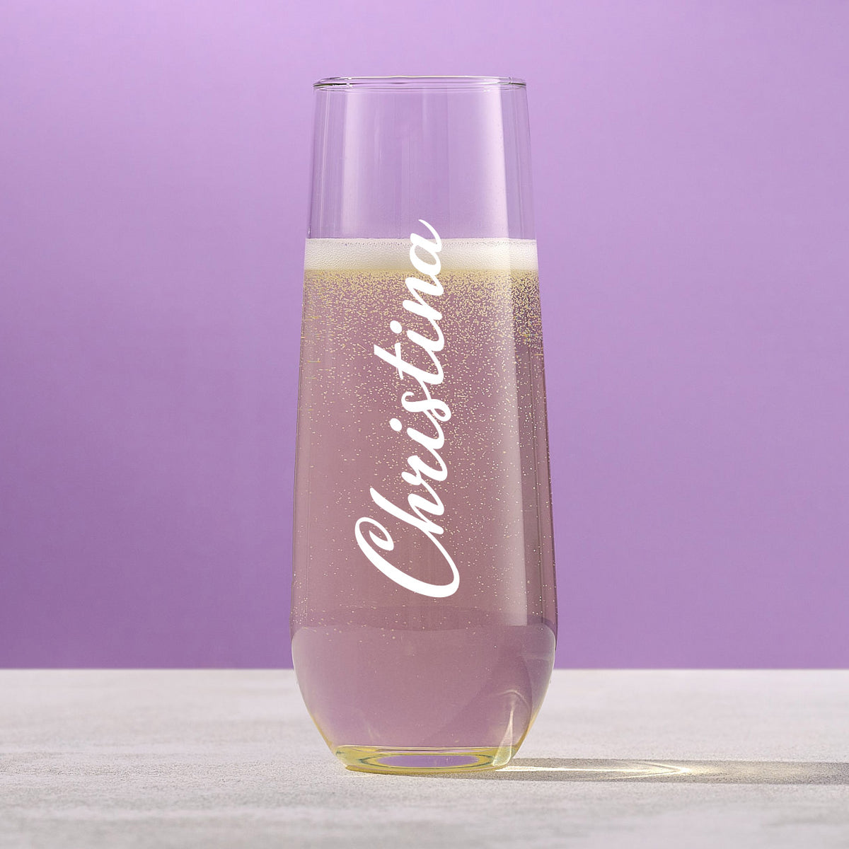 Custom Name Stemless Champagne Flute