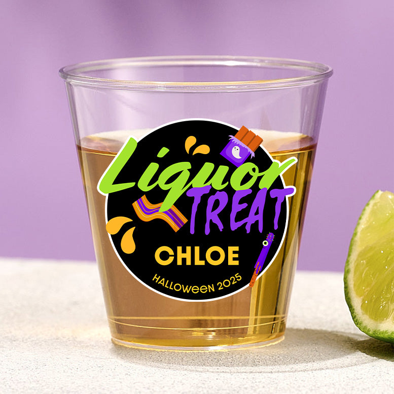 Liquor Treat – Custom Plastic Halloween Shot Glass with Name