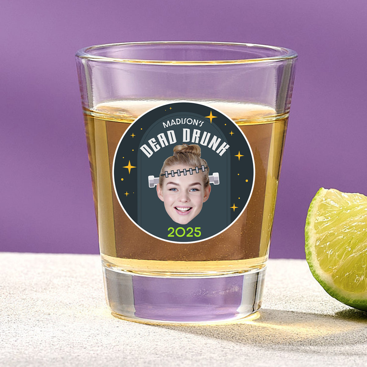 Dead Drunk – Personalized Halloween Shot Glass with Name