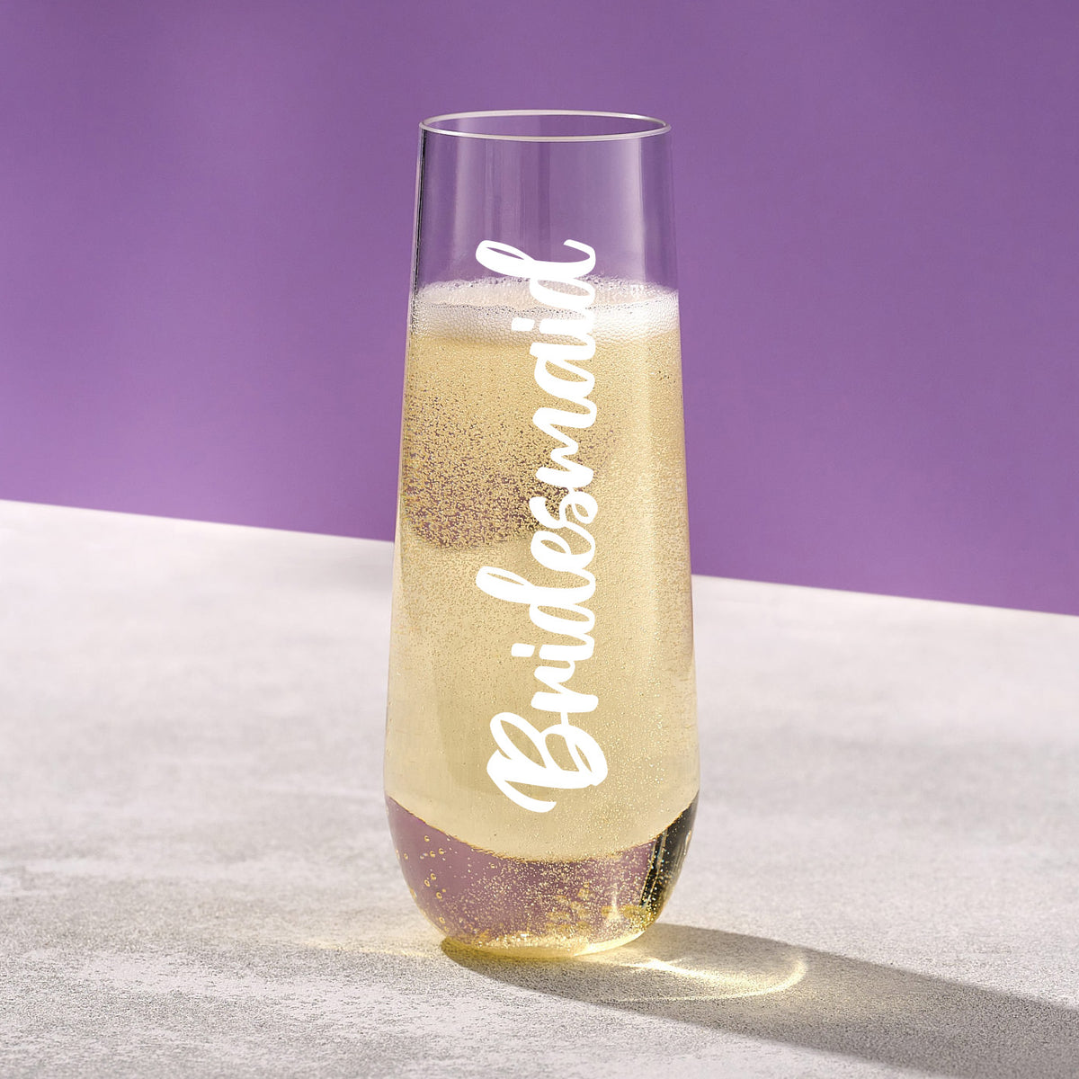 Bridesmaid Plastic Stemless Champagne Flute Personalized