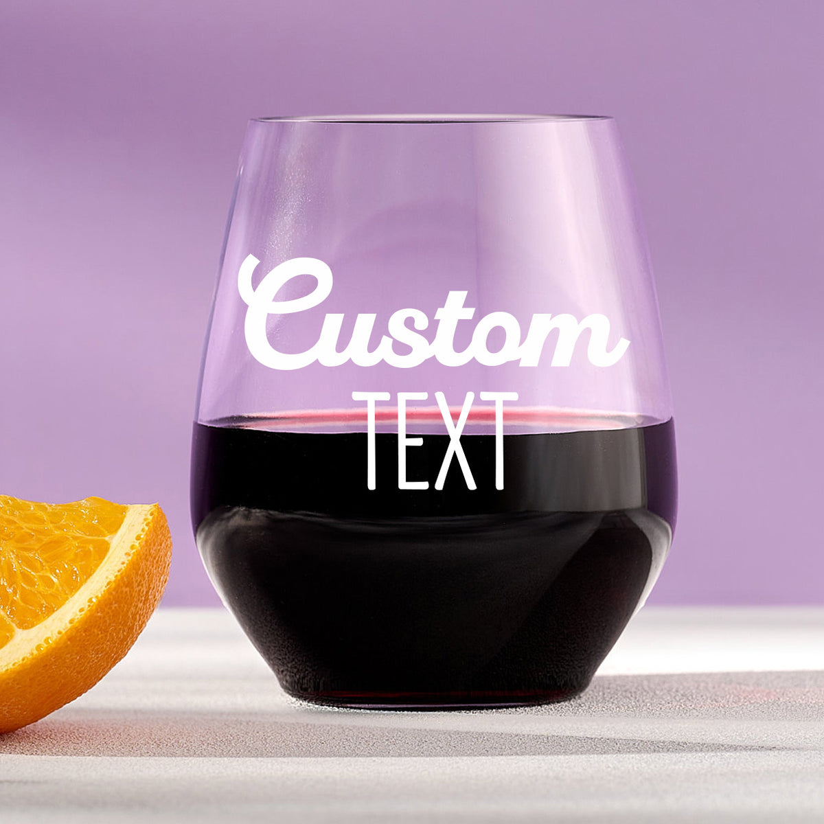 Custom Text Plastic Wine Glass