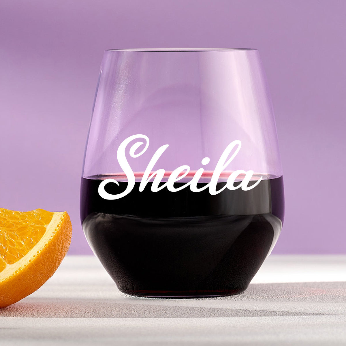 Custom Name Plastic Stemless Wine Glass