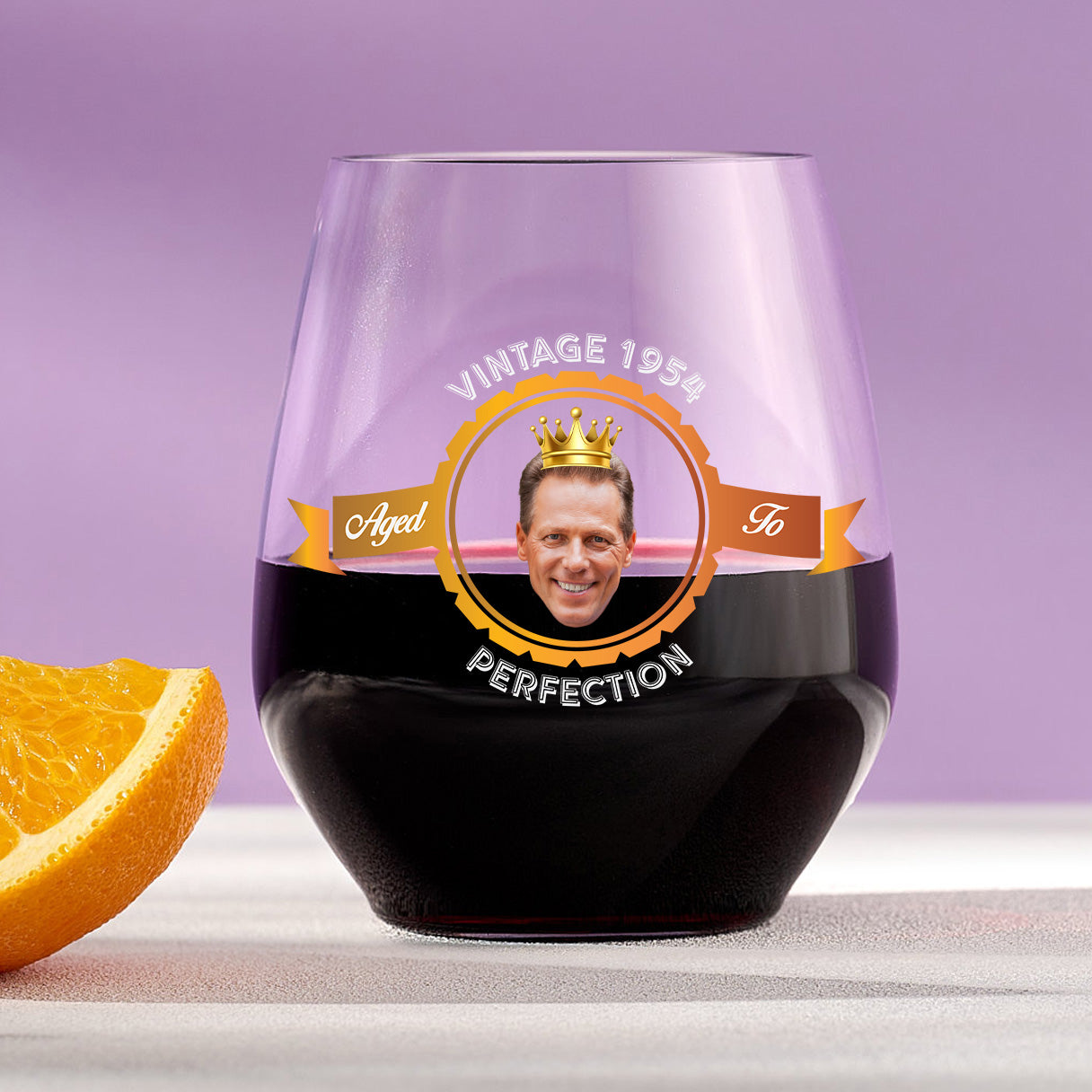 Aged to Perfection Wine Glass – Custom Plastic Stemless Gift