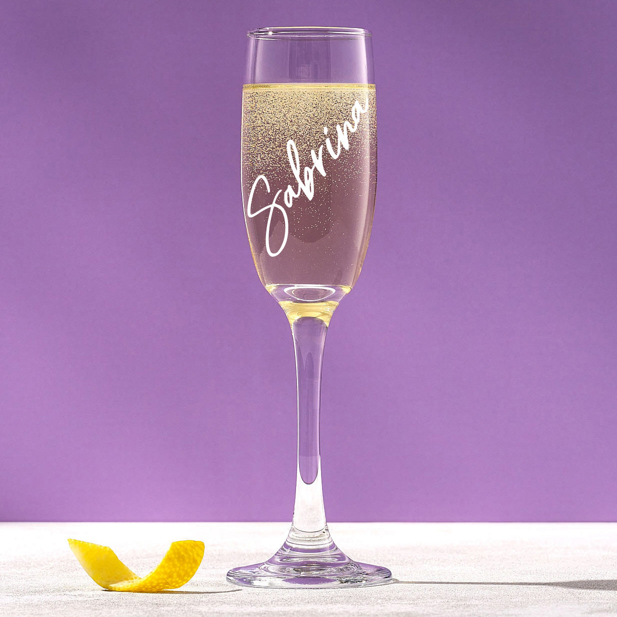 Custom Name Stemmed Champagne Flute