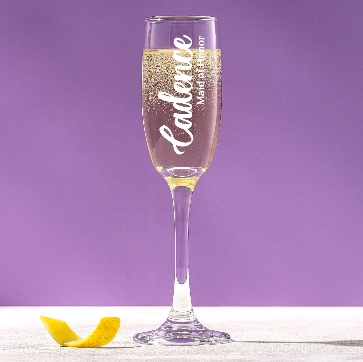 Maid of Honor Stemmed Champagne Flute Personalized