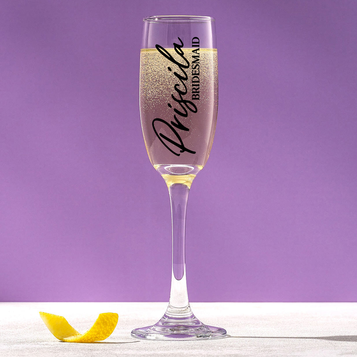 Bridesmaid Stemmed Champagne Flute Personalized