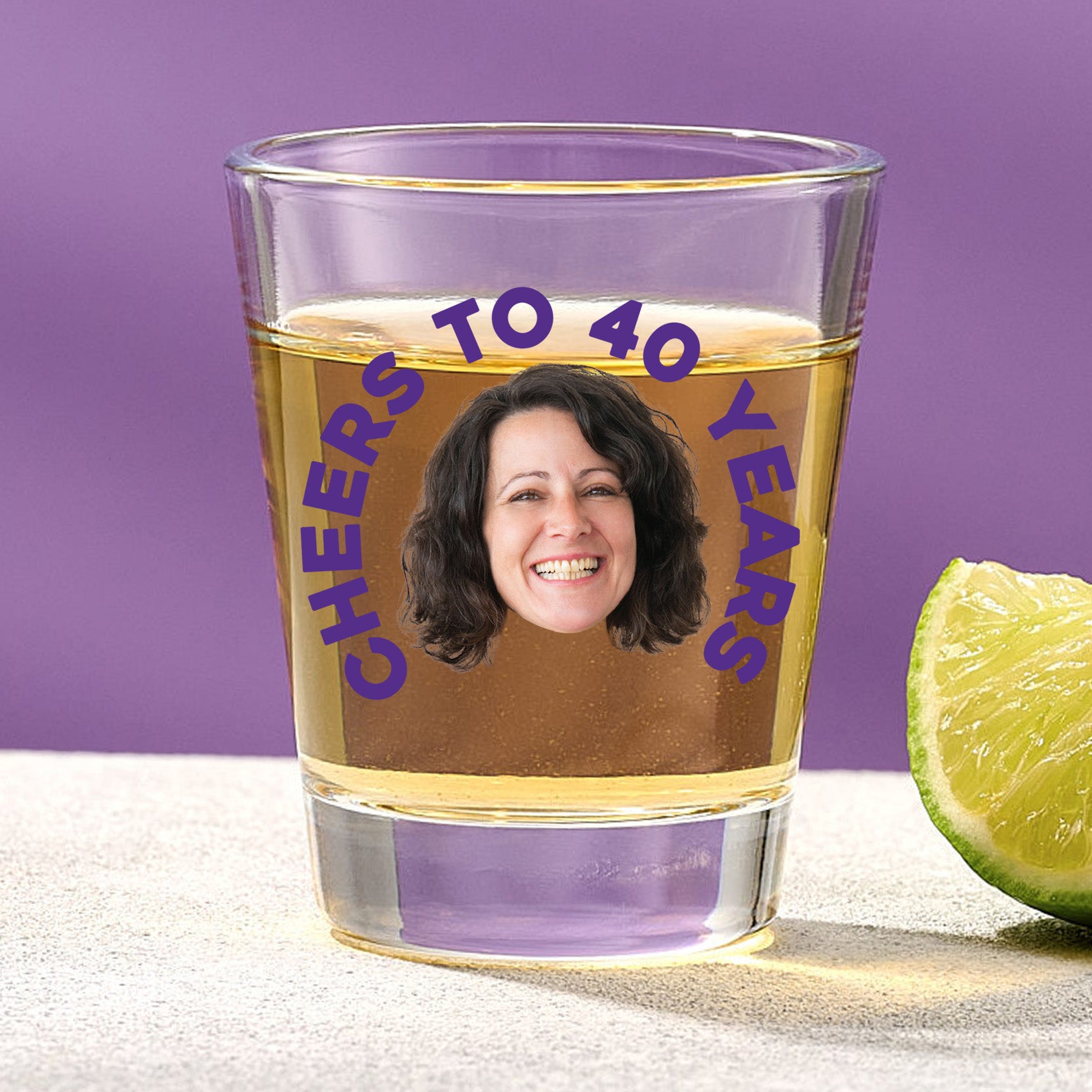 Cheers to 40 Shot Glass With Custom Image