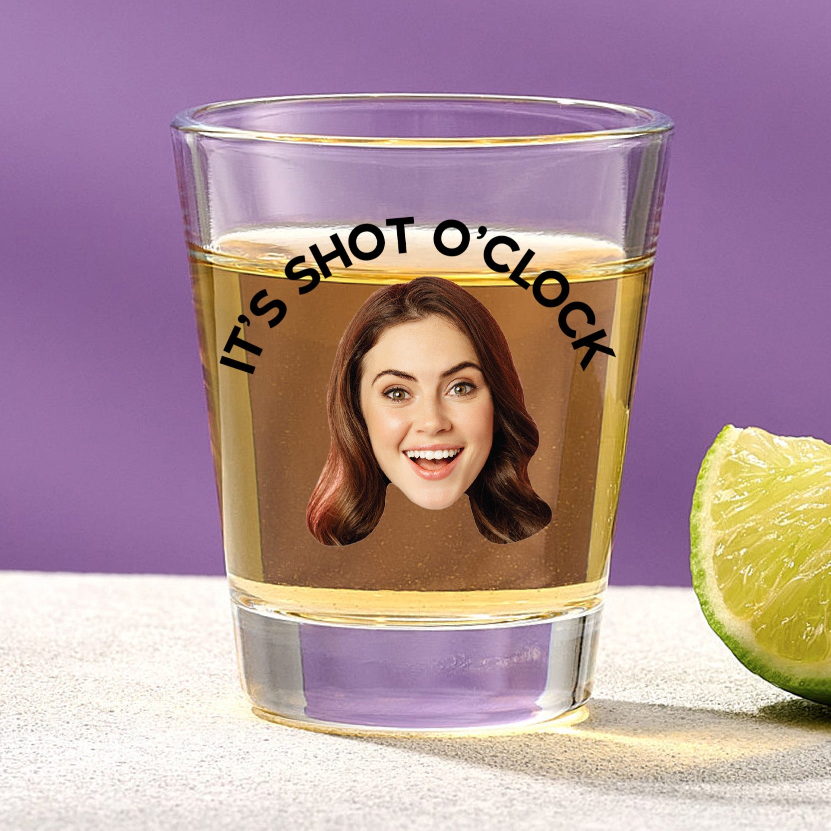 It's Shot O'Clock Shot Glass With Custom Image