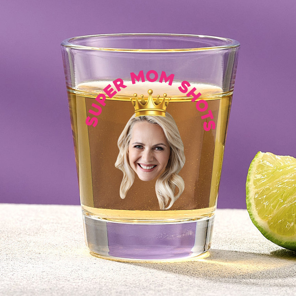 Super Mom Shots Shot Glass With Custom Image