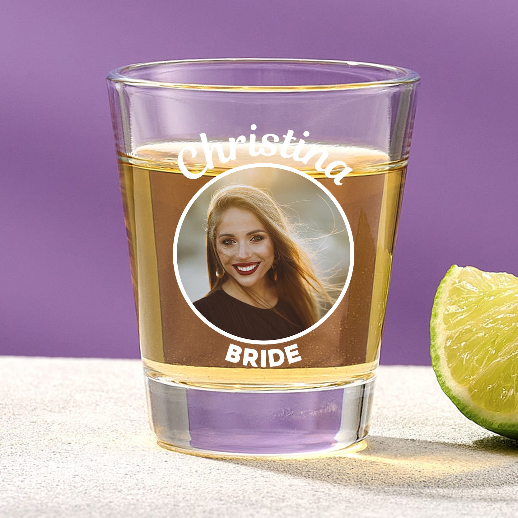 Bride With Custom Image And Text Shot Glass